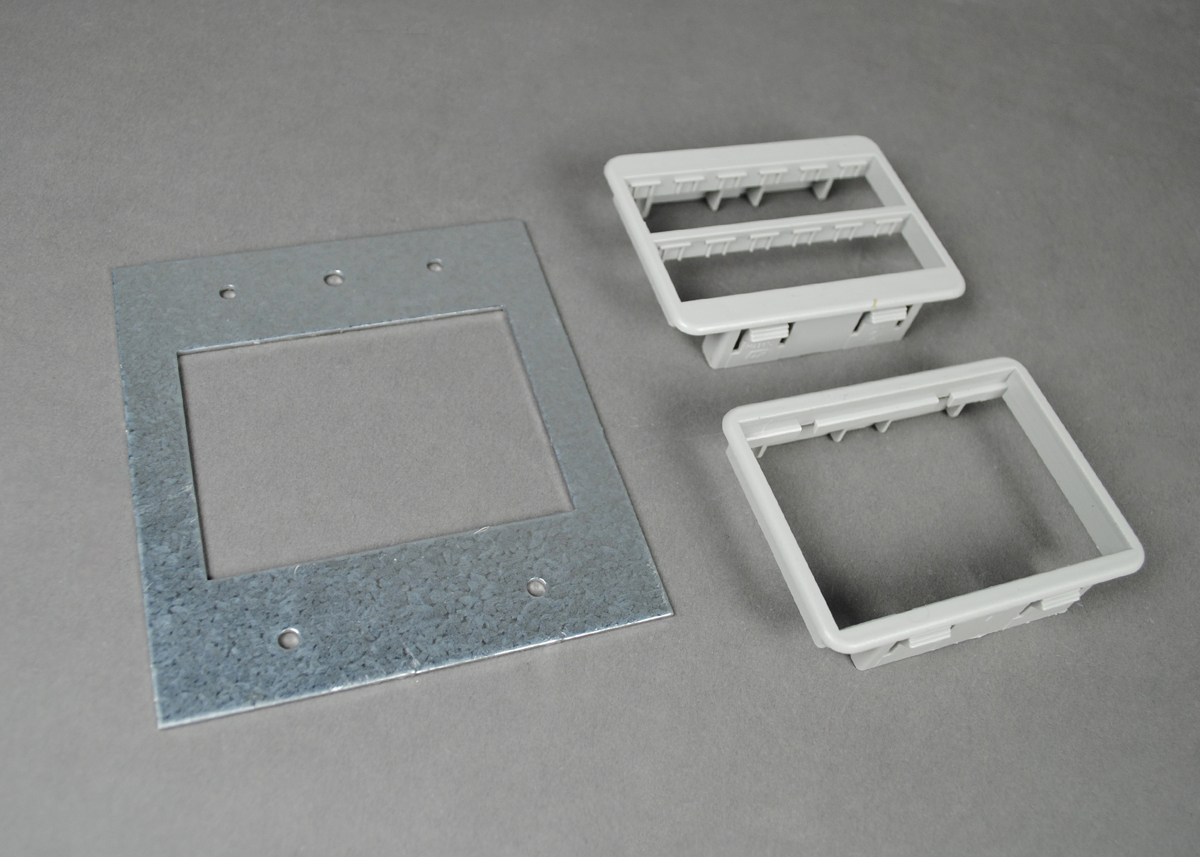 Includes one (1) Ortronics Series II adapter and one (1) TracJack adapter. Use in center compartment only.
