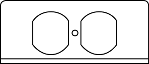 Single-gang with one duplex receptacle opening.