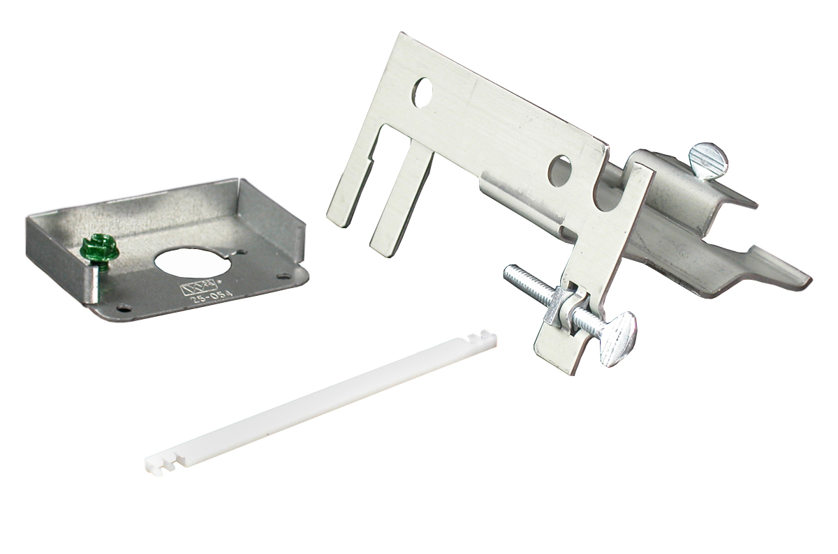 Accessory pack for 25 Series and AM Series poles. Includes two ceiling trim plates, hanger clamp assembly, feed end fitting, and floor mounting assembly. One Accessory Pack supplied with each Tele-Power pole at no extra charge. Boots are not offered in accessory packs.