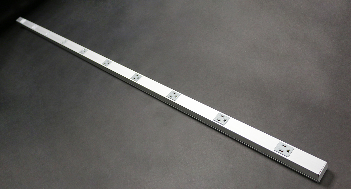 Product image for Wiremold AL20GB306 36" 6" Center Distance Aluminum Single Raceway Multi-Outlet Strip