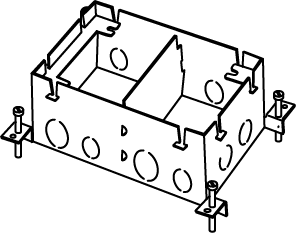 Product image for Wiremold 880S2 2-Gang Stamped Steel Floor Box, OmniBox