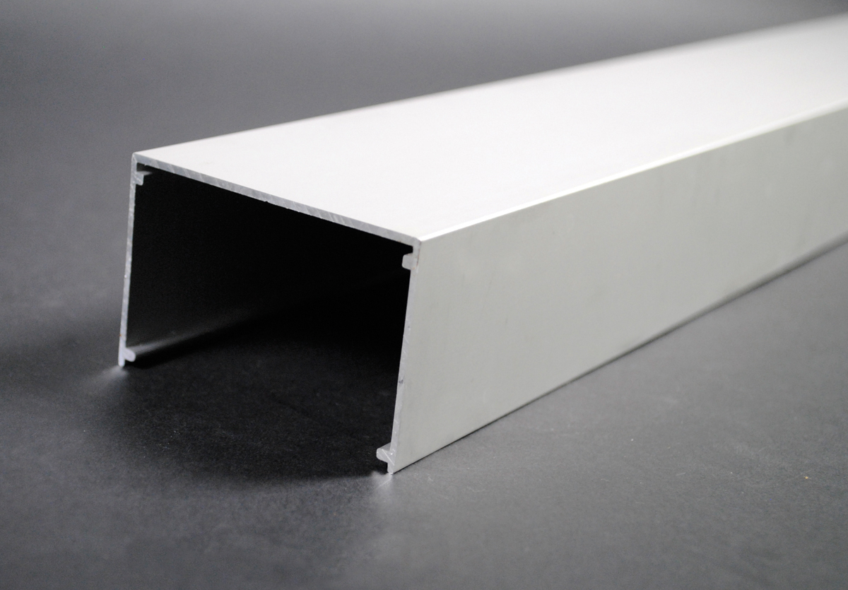 6063-T5 extruded aluminum, satin anodized finish. Nominal wall thickness .060