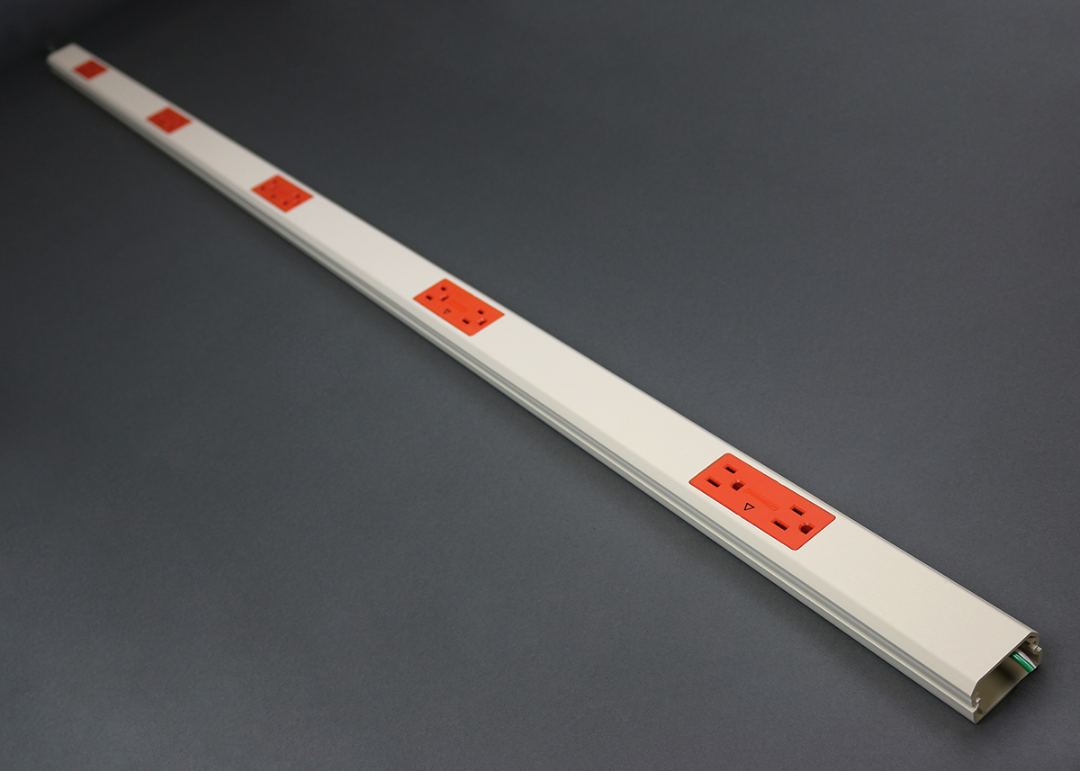5' Plugmold Plus Multioutlet Strip comprised of five 12 inch parts, IG Finish - Ivory