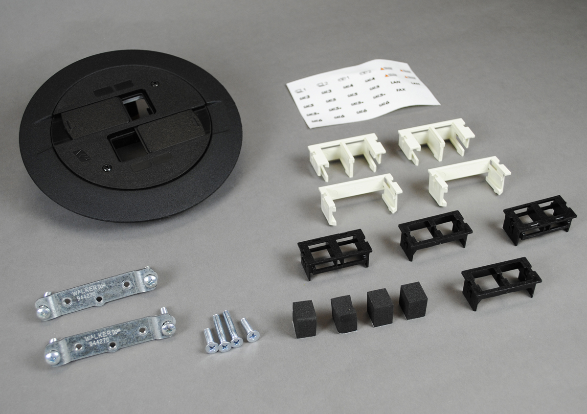 Product image for Wiremold PSRC9AMDTCBK PSRC9-Series Quad Communication Fitting