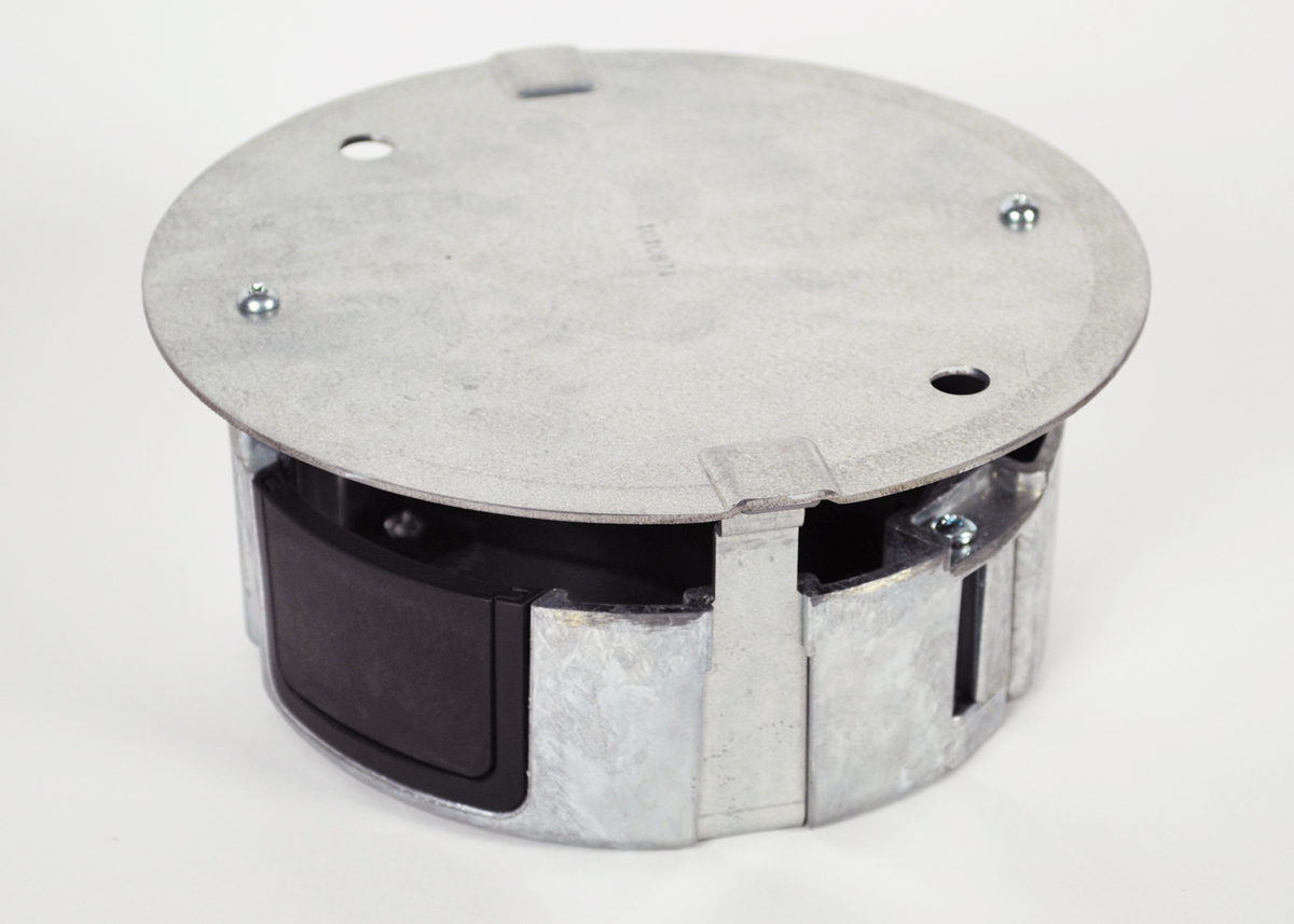The new FloorSource Series Round Furniture Feed Floor Box is designed to work in both wood and raised floor applications. Constructed of die cast aluminum material, the furniture feed floor box can be divided for dual service. Each 3