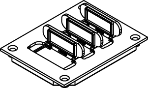 Individual flip lids. Gasket included. Ortronics MAB6TJ TracJack and MAB3S2 Series II adapters included. For carpet or tile installations. Replacement flip lids can be ordered under Cat. Nos. PFL-BLK and PFL-BRN. Each Cat. No. comes with three flip lids. NOTE: Polycarbonate cover plates can only be used with polycarbonate flanges. Finish - Brown