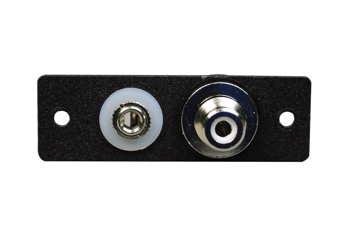 Wiremold audio/video interface plates (AVIP) allow for A/V connectivity in all Wiremold A/V compatible pathways. AVIP Series Device Plates are metal and have screwed-down connectors, which ensure a secure connection that cannot be easily pulled-out or disconnected while in use. Available in data, audio, and video versions, AVIP Series Device Plates help you stay connected in meeting and training rooms, collaboration spaces, or work areas. One RCA Female to BNC Female Adapter, one 3.5mm Stereo Mini-Jack to Solder Tabs. Finish - Black