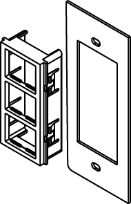 This single-gang plate accepts three (3) Ortronics TracJack inserts. Finish - Galvanized Steel