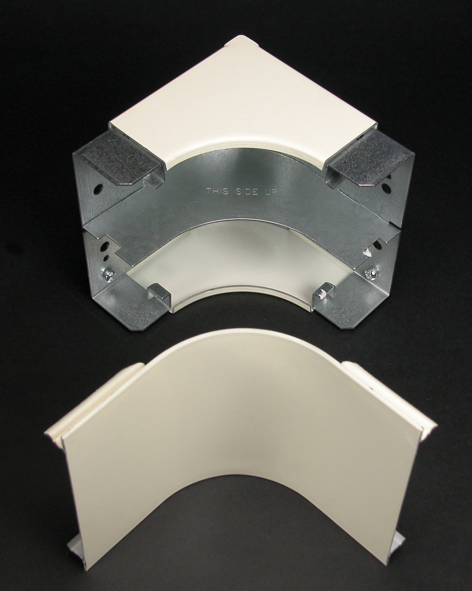 Product image for Wiremold G4017FO 3-3/4" Gray Steel Multiple Channel Raceway Radiused Full Capacity Internal Elbow