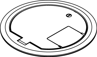 Aluminum cover assembly painted nickel (NK). No cutouts are provided for floor coverings.