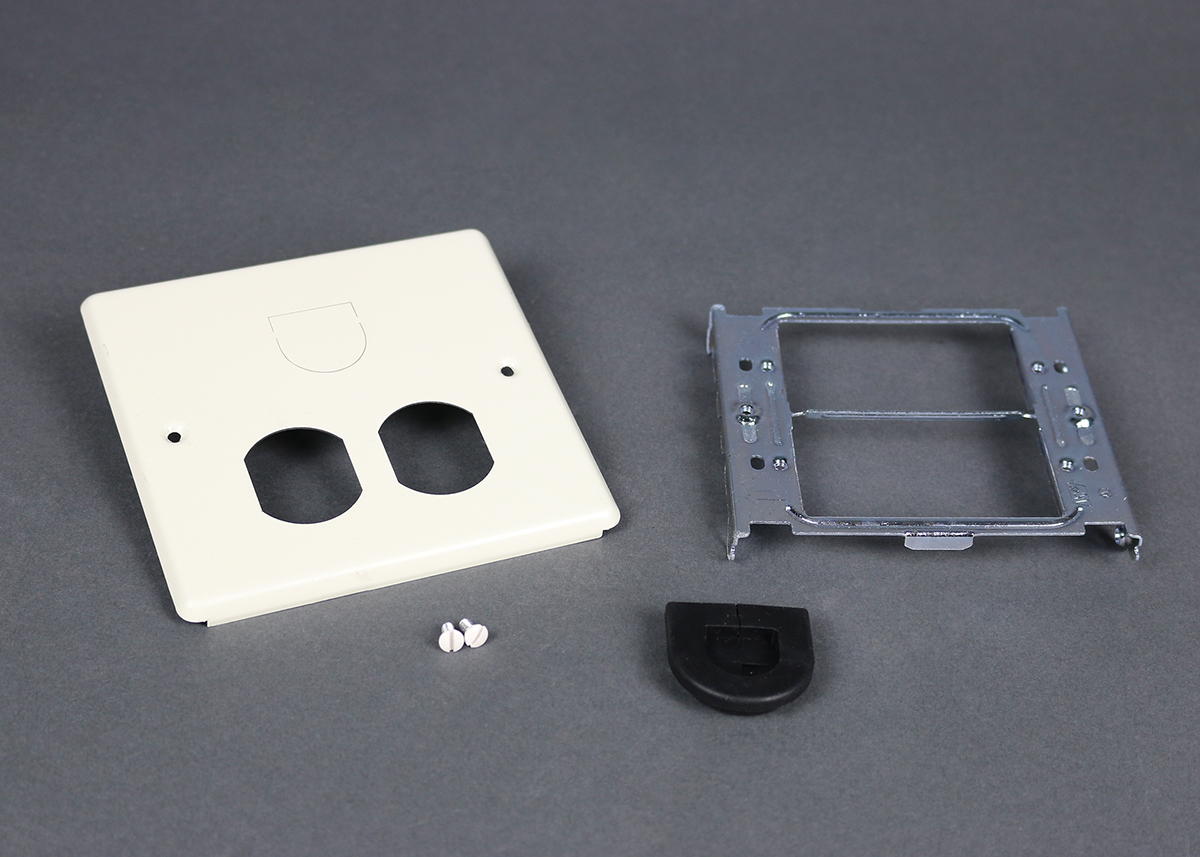 Product image for Wiremold G4047BH 5-1/8" Gray Steel Multiple Channel Raceway 2-Gang Cover 2-Duplex Receptacle