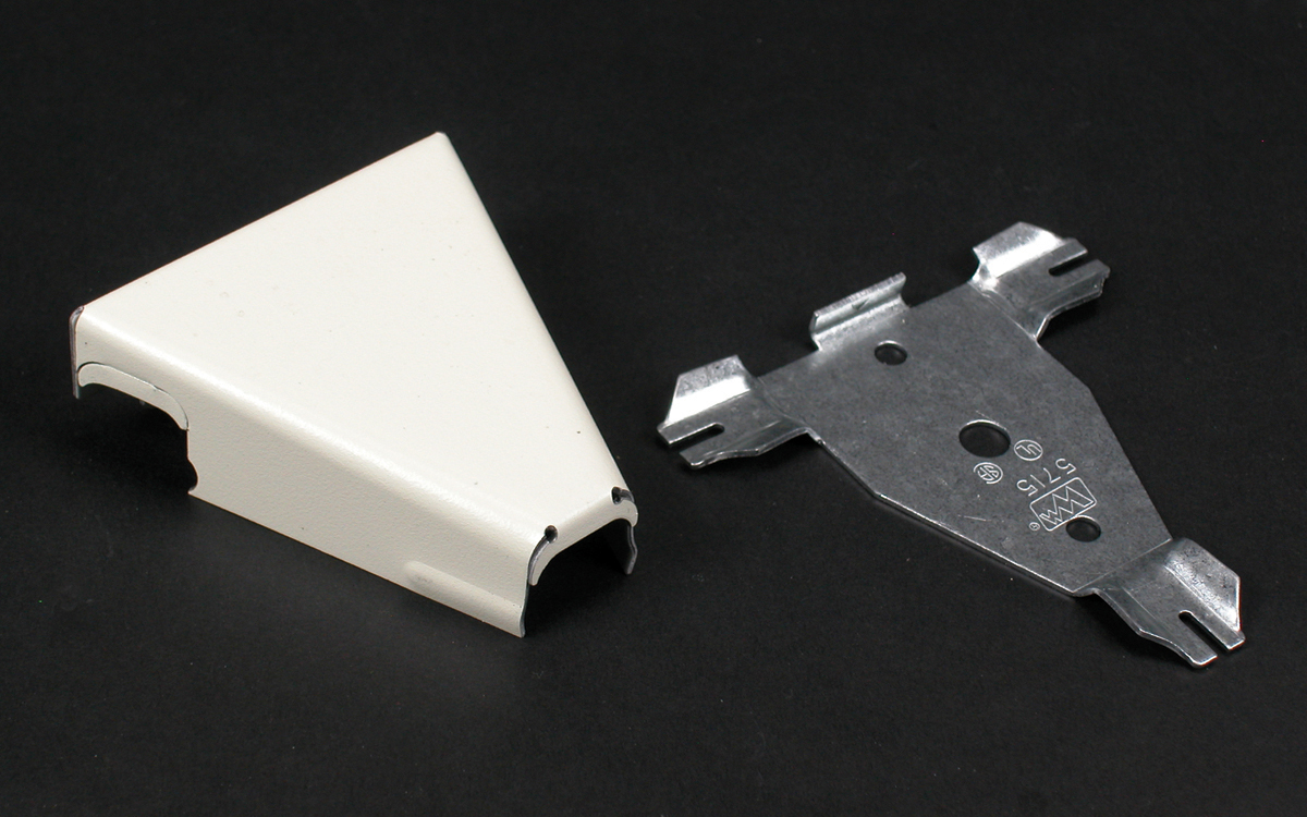 Product image for Wiremold V5715 2-1/2" Ivory Steel 1-Channel Raceway Tee