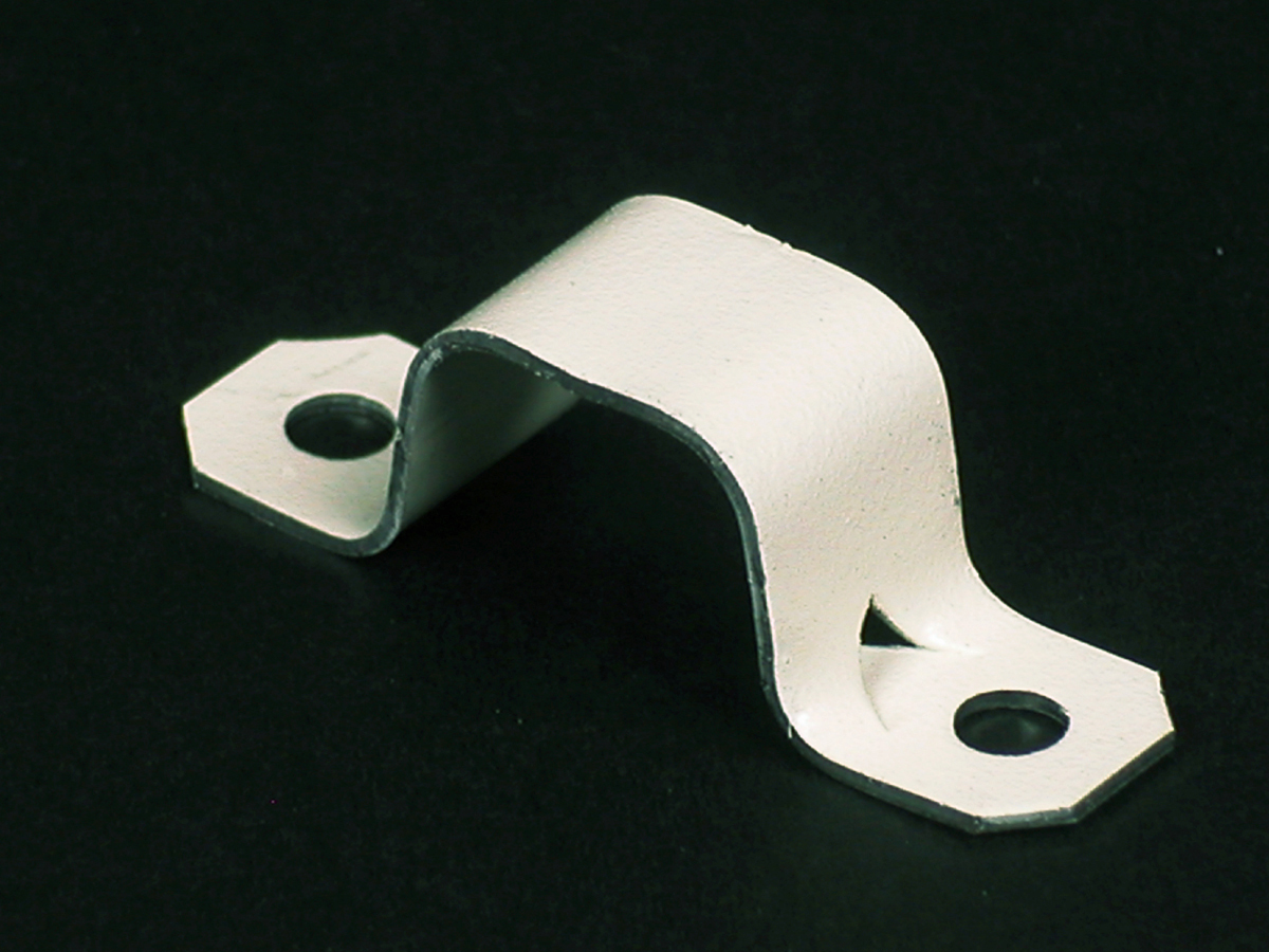 Product image for Wiremold V704 5/8 x 1-13/16" Ivory Steel 1-Channel 2-Hole Raceway Mounting Strap