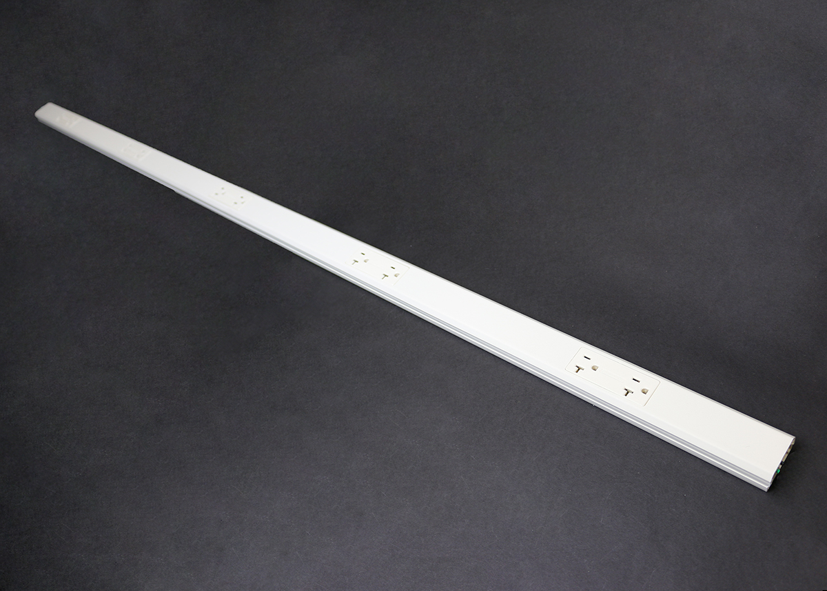 Product image for Wiremold NM24GB412 4 Foot 12" Outlet Center Ivory Non-Metallic 1-Channel Raceway Multi-Outlet System