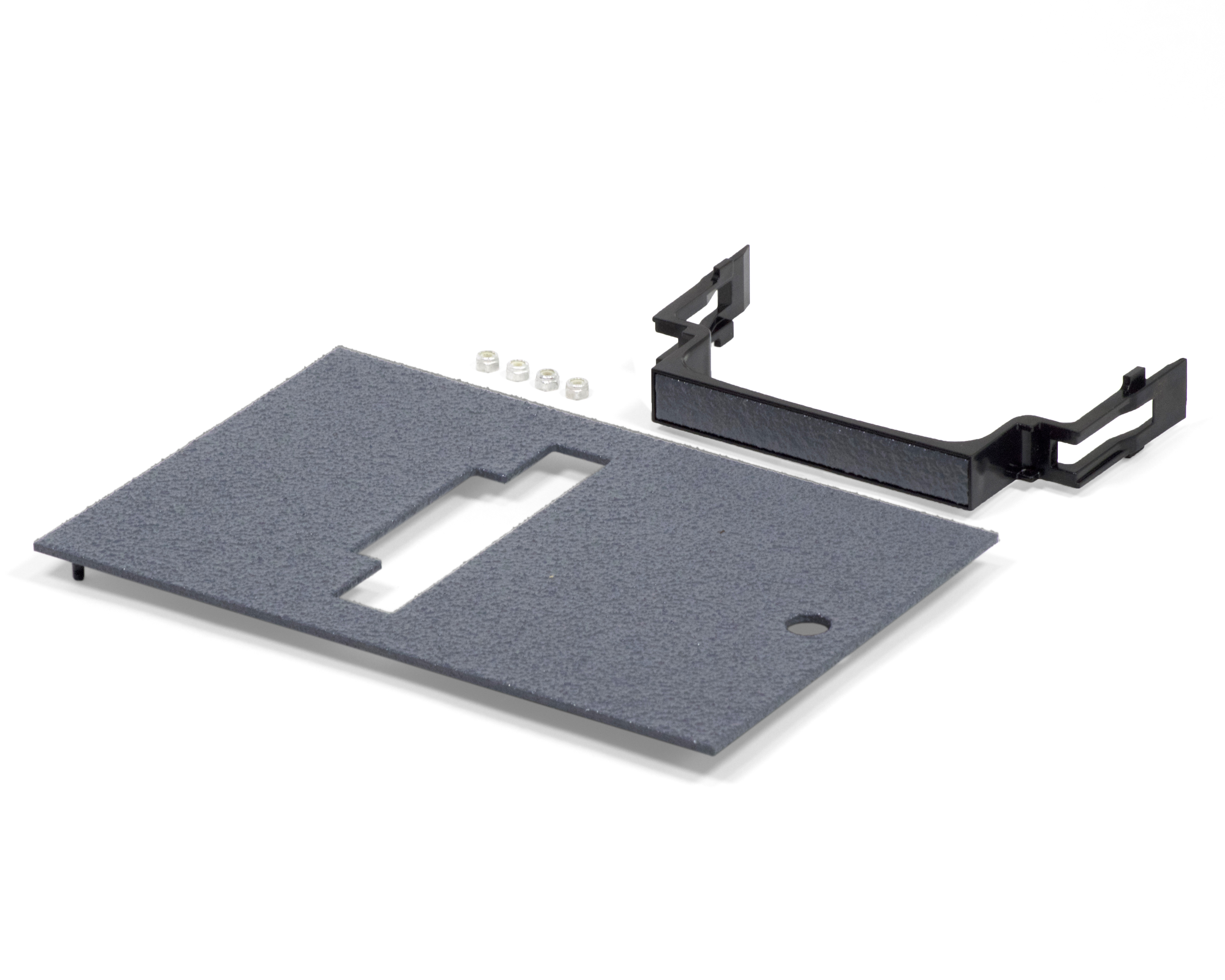 The gray Replacement Cover Plate comes complete with a new handle and all of the mounting hardware required.
