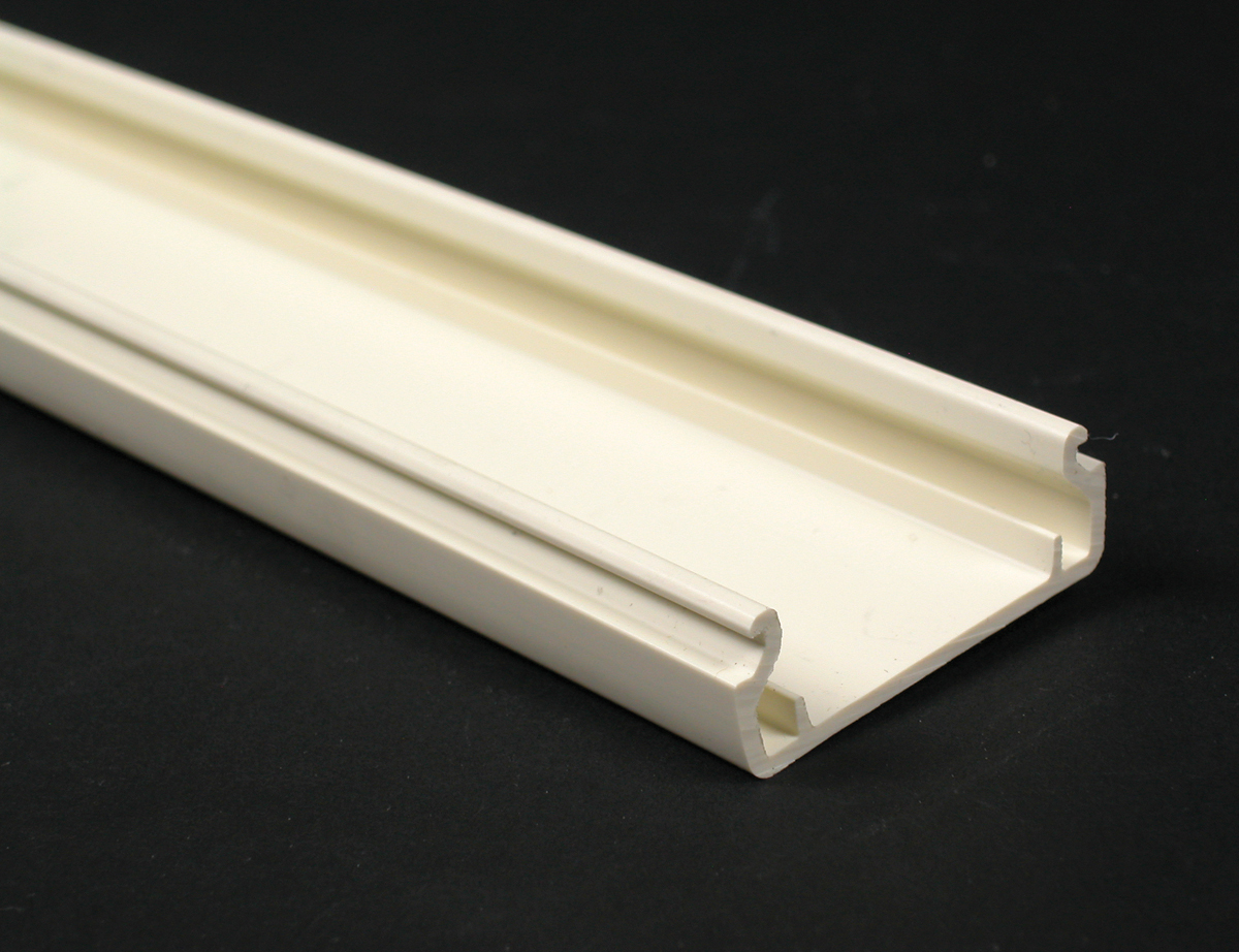 Single channel plastic base, ivory finish. Packed ten 8' (2.4m) lengths per carton.
