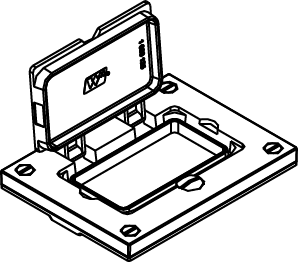 Product image for Wiremold 828PRGFI-BLK 3-3/16 x 4-1/8" Black Polycarbonate Floor Box GFI Cover Plate