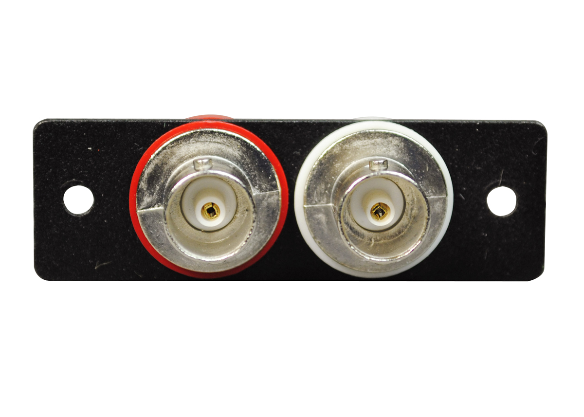 Wiremold audio/video interface plates (AVIP) allow for A/V connectivity in all Wiremold A/V compatible pathways. AVIP Series Device Plates are metal and have screwed-down connectors, which ensure a secure connection that cannot be easily pulled-out or disconnected while in use. Available in data, audio, and video versions, AVIP Series Device Plates help you stay connected in meeting and training rooms, collaboration spaces, or work areas. Two BNC Female to Female Barrels. Finish - Black