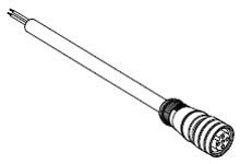 Product image for Woodhead 805000K03M040 Micro-Change® (M12) Single-Ended Cordset, 5 Poles, Female (Straight) to Pigtail, PUR/PVC Cable, 4.0m Length