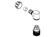 Product image for Woodhead 8A4001-31 Micro-Change® (M12) Single Keyway with PG7 Cable Fitting, 90? Angle Female, 4 Poles, Cable Diameter 3.30 - 6.60mm