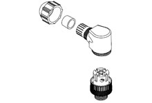 Product image for Woodhead 8A4007-31 Micro-Change® (M12) Single Keyway with PG7 Cable Fitting, 90? Angle Male, 4 Poles, Cable Diameter 3.30 - 6.60mm