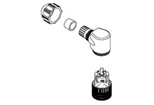 Product image for Woodhead 8A5001-31 Micro-Change® (M12) Single Keyway with PG7 Cable Fitting, 90? Angle Female, 5 Poles, Cable Diameter 3.30-6.60mm