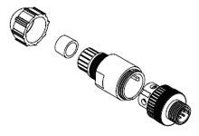 Product image for Woodhead 8A5006-32 Micro-Change® (M12) Single Keyway with PG9 Cable Fitting, Straight Male, 5 Poles, Cable Diameter 4.10-8.10mm