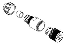 Product image for Woodhead 7A3000-32 Micro-Change® (M12) Dual Keyway with PG9 Cable Fitting, Straight Female, 3 Poles, Cable Diameter 4.10 - 8.10mm