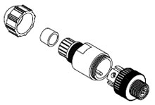 Product image for Woodhead 7A3006-31 Micro-Change® (M12) Dual Keyway with PG7 Cable Fitting, Straight Male, 3 Poles, Cable Diameter 3.30 - 6.60mm