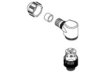 Product image for Woodhead 7A3007-31 Micro-Change® (M12) Dual Keyway with PG7 Cable Fitting, 90? Angle Male, 3 Poles, Cable Diameter 3.30 - 6.60mm