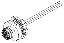 Product image for Woodhead WR4000A18C300 Ultra-Lock® (M12) Female Receptacle, 4 Poles, 1/2" - 14 NPT Mounting Threads, 22 AWG PVC Leads, 0.30m (11.81") Length