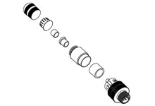 Product image for Woodhead BA5S00-32 Micro-Change® (M12) Field Attachable Connector, PROFIBUS Shielded, Straight Female