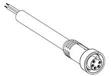 Product image for Woodhead 105000A01F150 Mini-Change® A-Size Single-Ended Cordset, 5 Poles, Female (Straight) to Pigtail, 4.60m Length