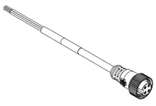 Product image for Woodhead 104000A05M100 Mini-Change® A-Size Single-Ended Cordset, 4 Poles, Female (Straight) to Pigtail, 10.0m Length