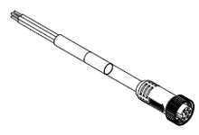 Product image for Woodhead 106000A01F200 Mini-Change® A-Size Single-Ended Cordset, 6 Poles, Female (Straight) to Pigtail, 6.10m Length