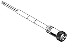 Product image for Woodhead 103000A01F150 Mini-Change® A-Size Single-Ended Cordset, 3 Poles, Female (Straight) to Pigtail, 16 AWG, PVC Cable, 4.60m (15.09') Length