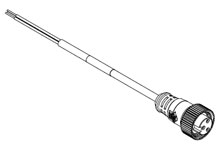 Product image for Woodhead 103000A06M050 Mini-Change® A-Size Single-Ended Cordset, 3 Poles, Female (Straight) to Pigtail, 5.0m Length