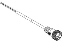 Product image for Woodhead 103000A03F120 Mini-Change® A-Size Single-Ended Cordset, 3 Poles, Female (Straight) to Pigtail, 18 AWG, PVC Cable, 3.66m (12.0') Length