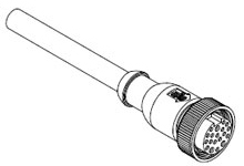 Product image for Woodhead 303000P80M050 Mini-Change® C-Size Single-Ended Cordset, 19 Poles, Female (Straight) to Pigtail, 18 and 22 AWG, PUR Cable, 5.0m (16.40') Length