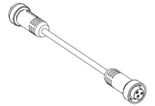 Product image for Woodhead 113020A01F200 Mini-Change® A-Size Double-Ended Cordset, 3 Poles, Male (Straight) to Female (Straight), PVC Cable, 6.10m Length