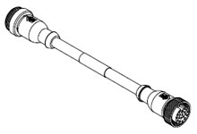 Product image for Woodhead 333030P80M050 Mini-Change® C-Size Double-Ended Cordset, 19 Poles, Female (Straight) to Male (Straight), 5.0m Length