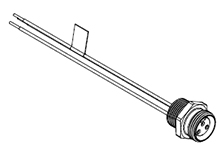 Product image for Woodhead 1R3004A20F0601 Mini-Change® A-Size Receptacle, 3 Poles, 1/2" NPT Threads, Female (Straight) to 16 AWG Leads, 1.83m (6.0') Length