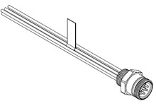 Product image for Woodhead 2R6006A20A120 Mini-Change® B-Size Receptacle with Leads 1/2" - 14NPT Threads, Straight Male 6 Poles, Length 0.305m