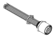 Product image for Woodhead 3R3N30E80C300 Mini-Change® C-Size Receptacle with Leads, 1-1/8" - 16 UN-2A Threads, Straight Female, 19 Poles, Length 0.30m