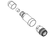 Product image for Woodhead 1A5006-34 Mini-Change® Field Attachable, Male Connector, 5 Pole, Cable Range: 5.08-11.43mm Outside Diameter with External Threads