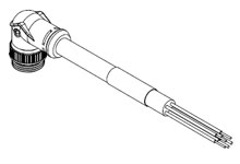 Product image for WOOD DN09A-M010 MC 5P M/MP 1M 90DEG