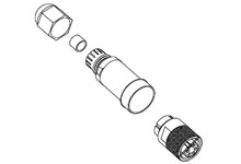 Product image for Woodhead 1A5000-34DN Mini-Change® Trunk Connector, Threaded, Single Keyway, Straight Female, 5 Poles