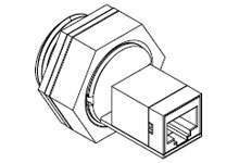Product image for Woodhead ENSP1F5 Ethernet Pass-Thru RJ45 Female Receptacle Shielded