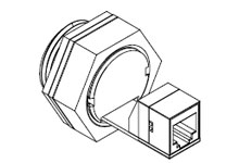 Product image for Woodhead ENSP6F5 Ethernet Pass-Thru RJ11 Female Receptacle Shielded