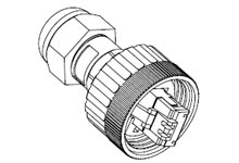 Product image for Woodhead ENSAM315 Brad® RJ-Lnxx - Threaded, RJ-45 Ethernet Field-Attachable Connector for Solid Core Cable